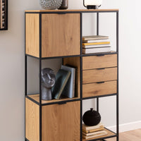 Thumbnail for Swindon Bookcase with 2 Doors, 3 drawers and 1 Shelves in Black