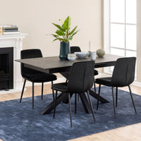 Thumbnail for Heaven Extendable Dining Table with Ceramic Black Top 168cm