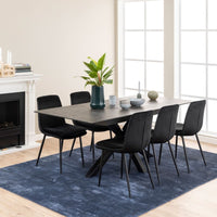 Thumbnail for Heaven Extendable Dining Table with Ceramic Black Top 168cm