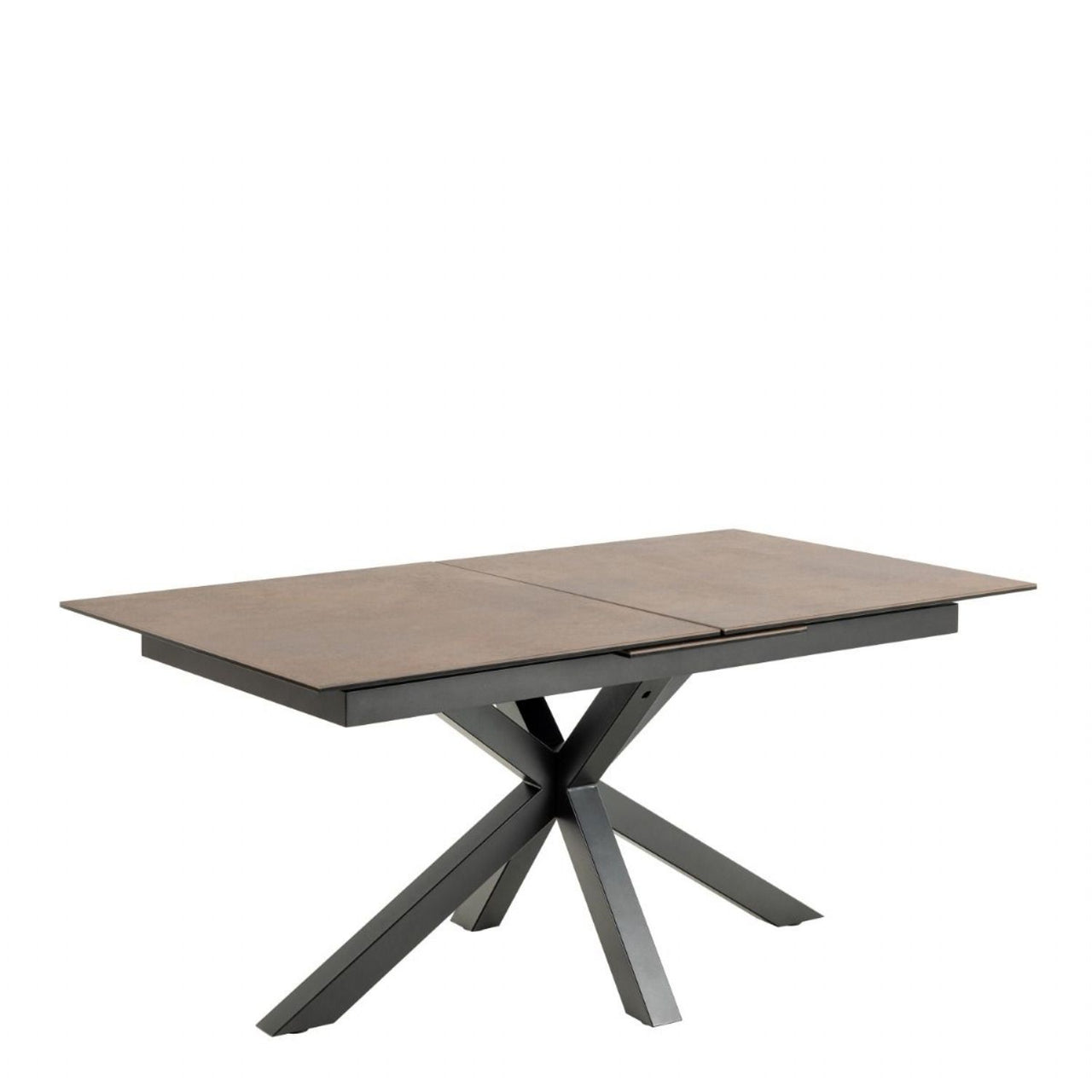 Heaven Extendable Dining Table with Ceramic Rusty Brown Top 168cm