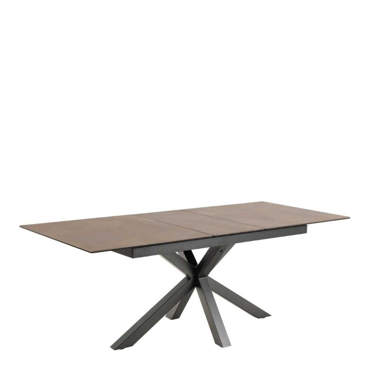 Heaven Extendable Dining Table with Ceramic Rusty Brown Top 168cm