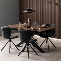 Thumbnail for Heaven Extendable Dining Table with Ceramic Rusty Brown Top 168cm