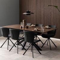 Thumbnail for Heaven Extendable Dining Table with Ceramic Rusty Brown Top 168cm