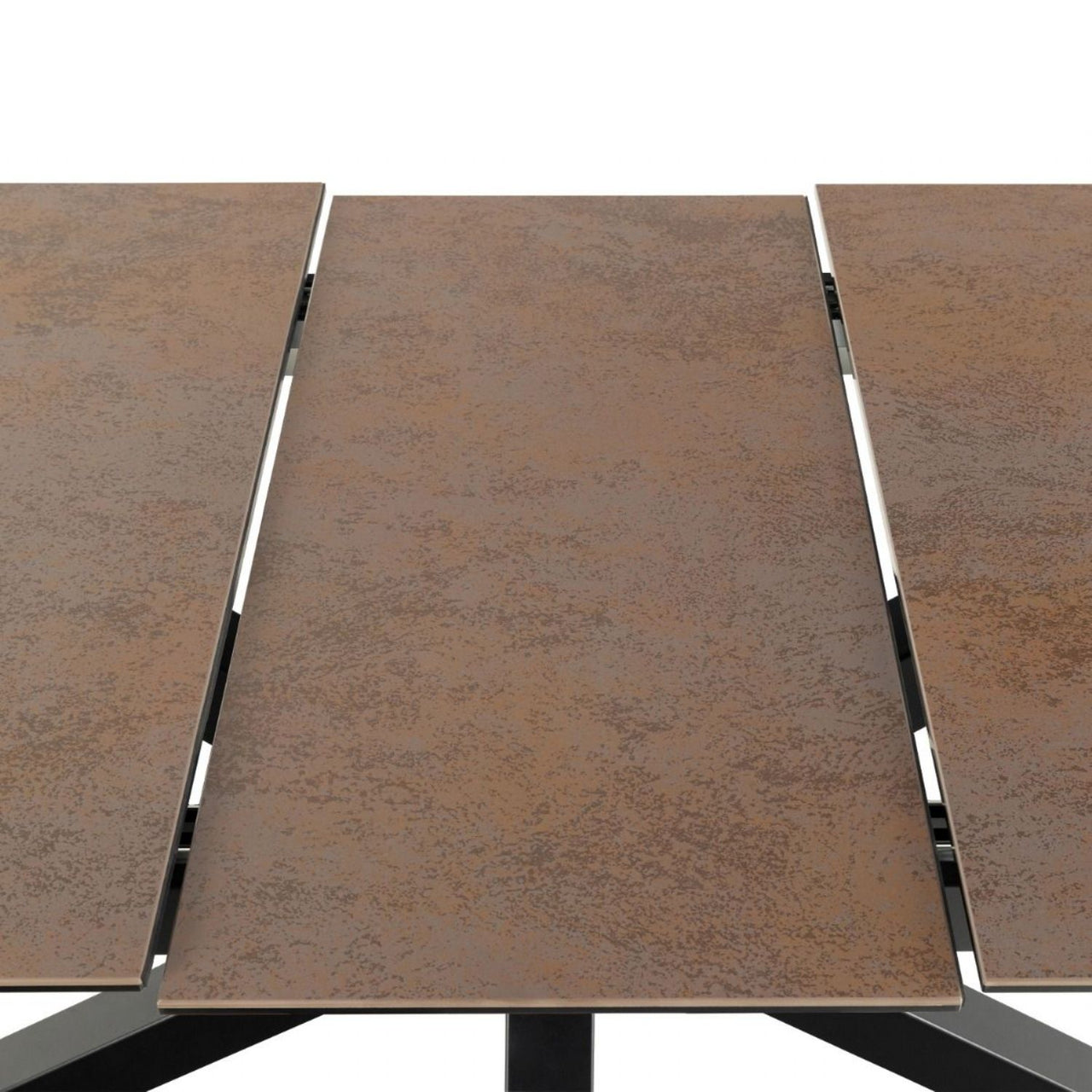 Heaven Extendable Dining Table with Ceramic Rusty Brown Top 168cm