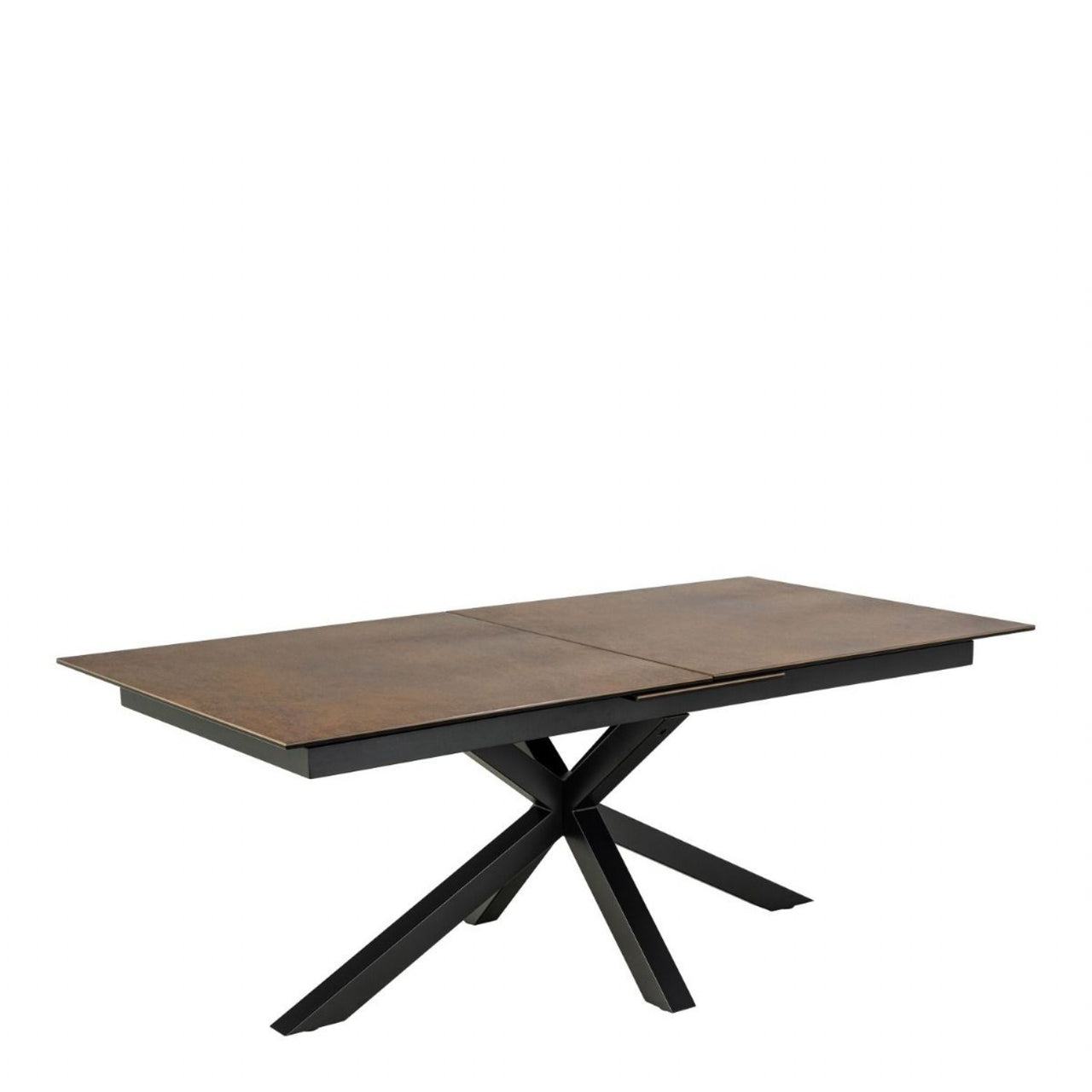 Heaven Extendable Dining Table with Ceramic Rusty Brown Top 200cm