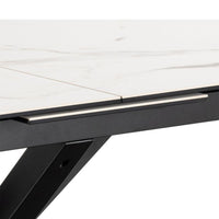 Thumbnail for Heaven Extendable Dining Table with Ceramic White Top 168cm