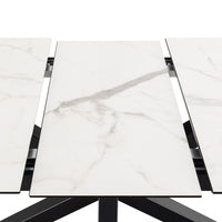 Thumbnail for Heaven Extendable Dining Table with Ceramic White Top 168cm