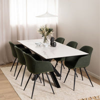 Thumbnail for Heaven Extendable Dining Table with Ceramic White Top 168cm