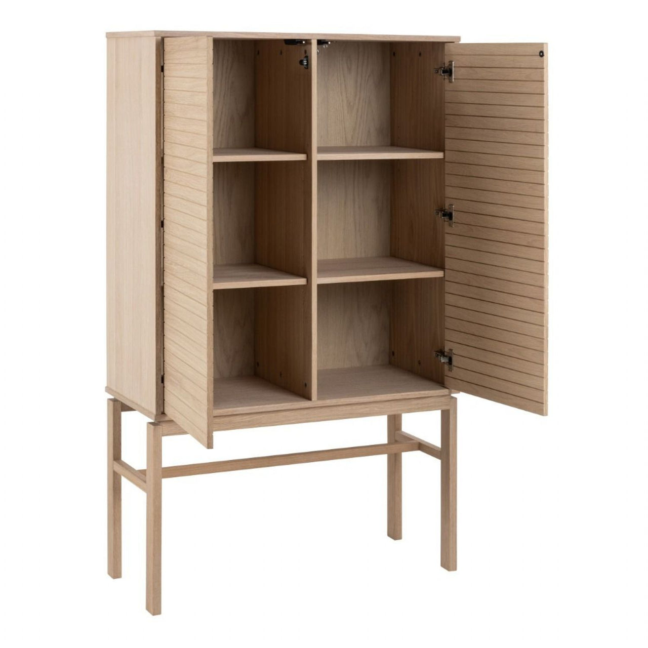 Linley Cabinet with 2 Doors and 4 Shelves in White Oak