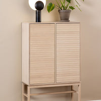 Thumbnail for Linley Cabinet with 2 Doors and 4 Shelves in White Oak