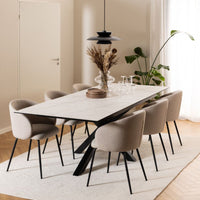 Thumbnail for Heaven Extendable Dining Table with Ceramic White Top 200cm