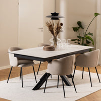 Thumbnail for Heaven Extendable Dining Table with Ceramic White Top 200cm