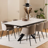 Thumbnail for Heaven Extendable Dining Table with Ceramic White Top 200cm