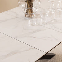 Thumbnail for Heaven Extendable Dining Table with Ceramic White Top 200cm