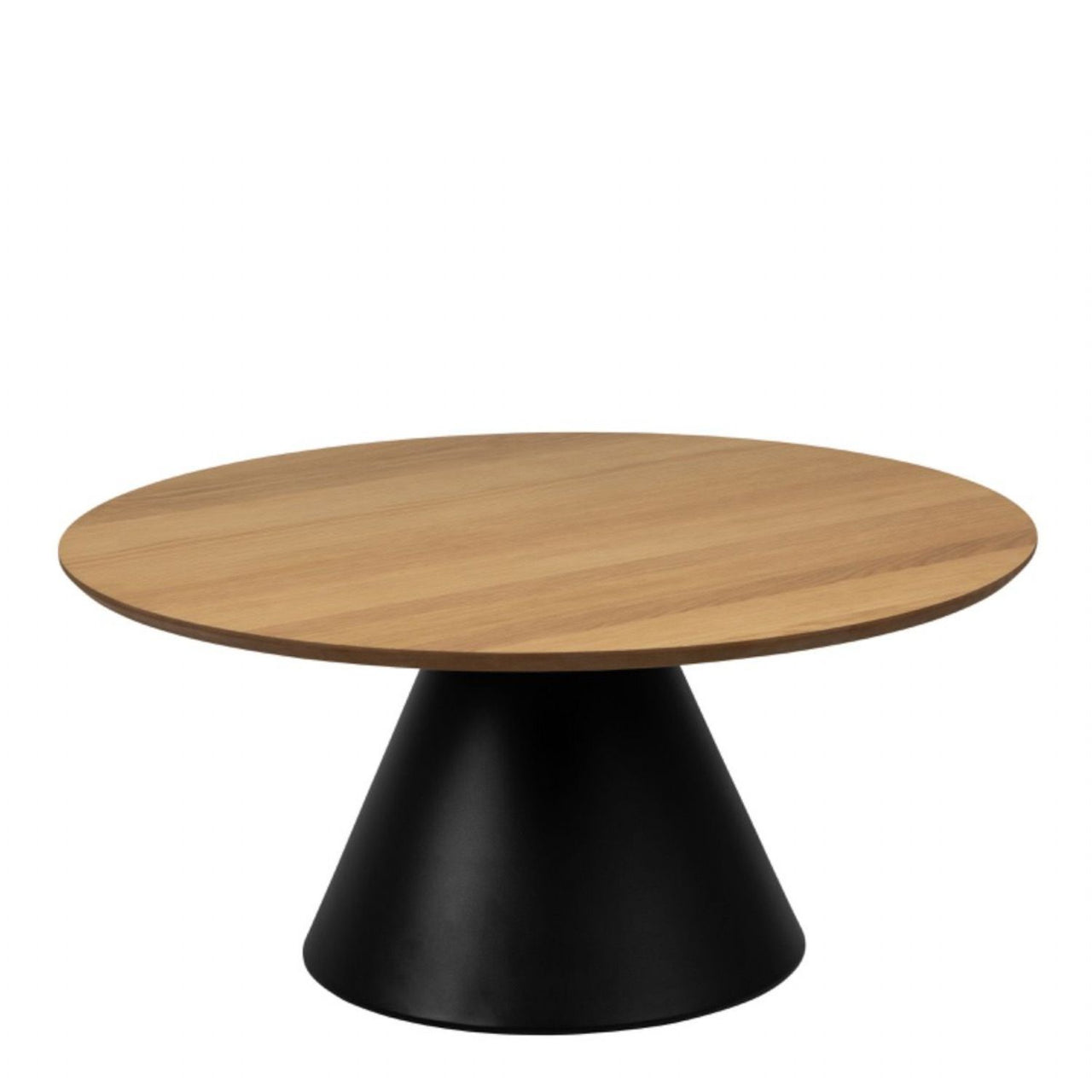 Soli Round Coffee Table in Oak Black 85x40cm