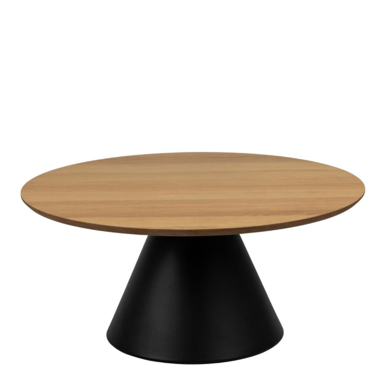 Soli Round Coffee Table in Oak Black 85x40cm