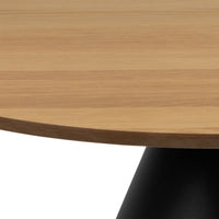 Thumbnail for Soli Round Coffee Table in Oak Black 85x40cm