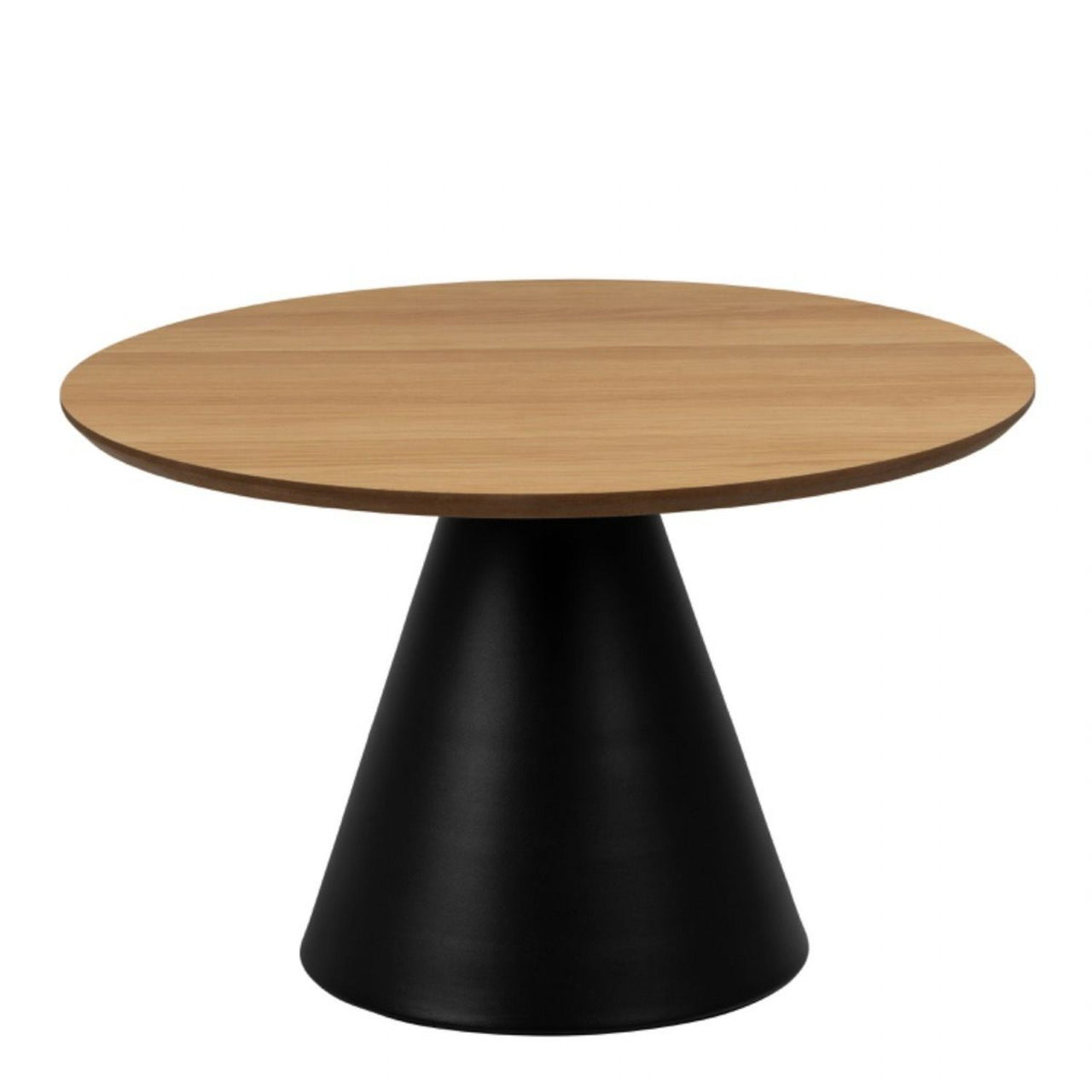 Soli Round Coffee Table in Oak Black 65x43cm