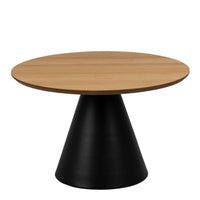 Thumbnail for Soli Round Coffee Table in Oak Black 65x43cm