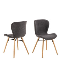 Thumbnail for Batilda Dining Chairs with Grey Fabric and Oak Set of 2