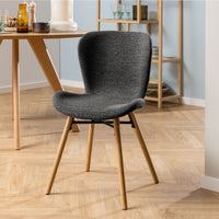 Thumbnail for Batilda Dining Chairs with Grey Fabric and Oak Set of 2