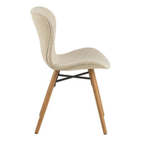 Thumbnail for Batilda Dining Chairs with Cream Fabric and Oak Set of 2