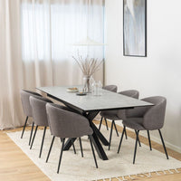 Thumbnail for Heaven Extendable Dining Table with Ceramic Grey Top 168cm