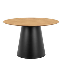 Thumbnail for Soli Round Dining Table in Oak Black 120x75cm