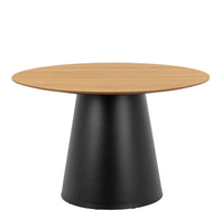 Thumbnail for Soli Round Dining Table in Oak Black 120x75cm