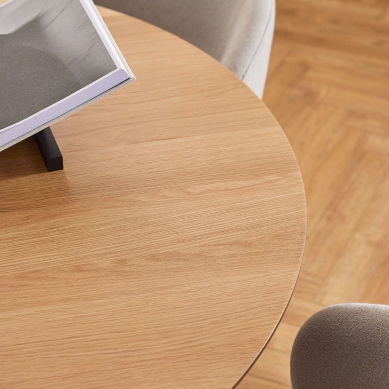 Soli Round Dining Table in Oak Black 120x75cm