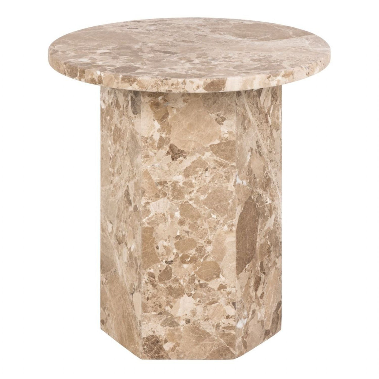 Naxos Side Table in Brown Marble