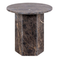 Thumbnail for Naxos Round Side Table In Marron Marble