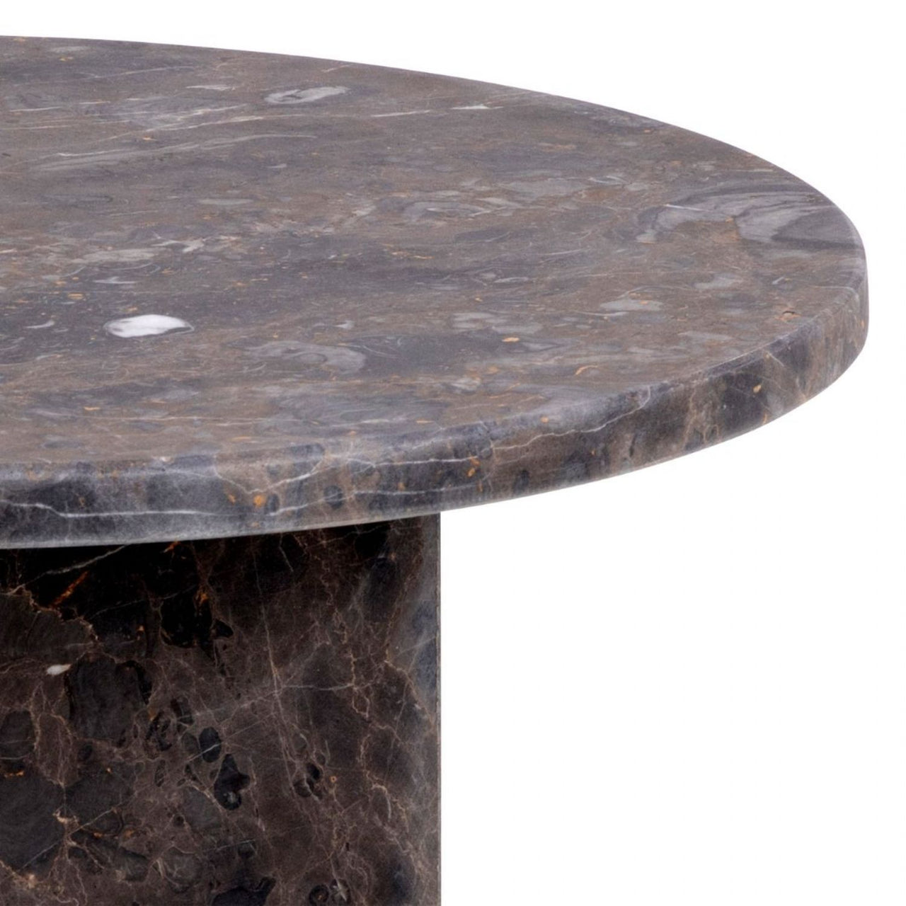 Naxos Round Side Table In Marron Marble