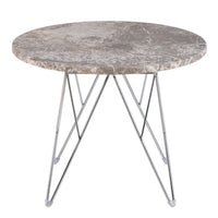 Thumbnail for Prunus Round Side Table with GreyBrown Marble Top