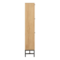 Thumbnail for Albany Shoe Cabinet 3 Flip Down Doors in Oak Black Legs