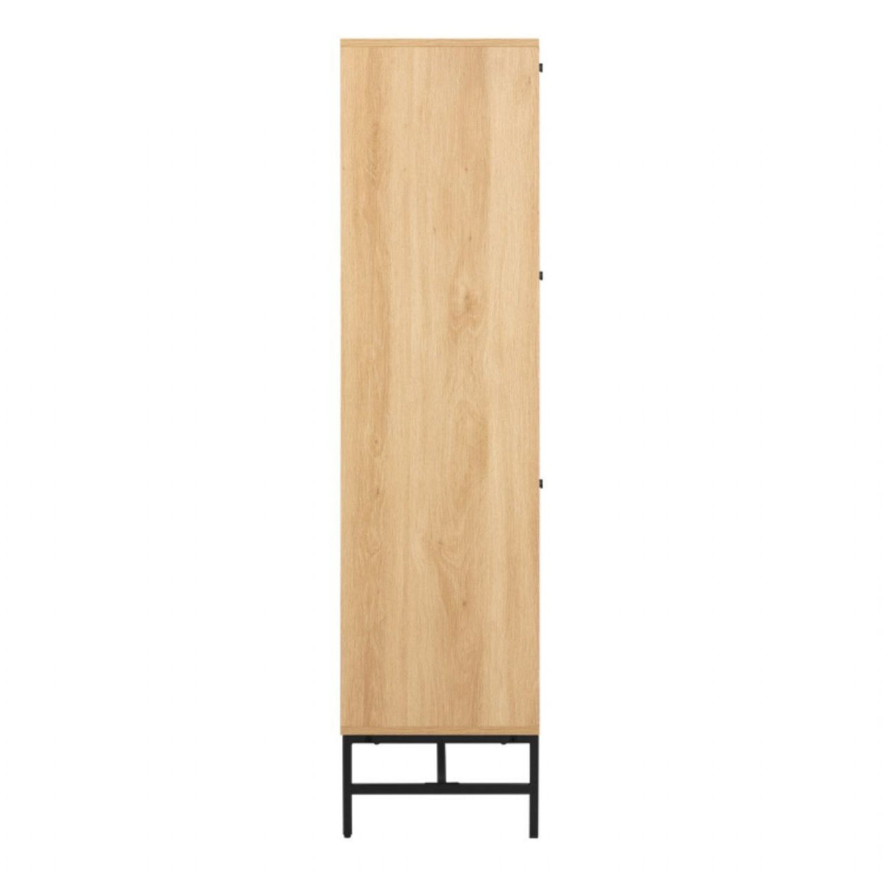 Albany Shoe Cabinet 3 Flip Down Doors 1 Pull Open Door in Oak Black Legs