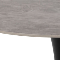 Thumbnail for Malta Ceramic Round Dining Table Grey Black 90x75 cm