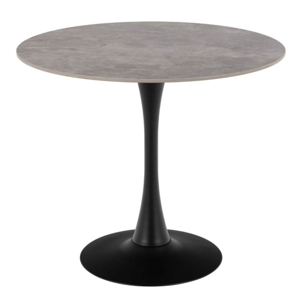 Malta Ceramic Round Dining Table Grey Black 90x75 cm