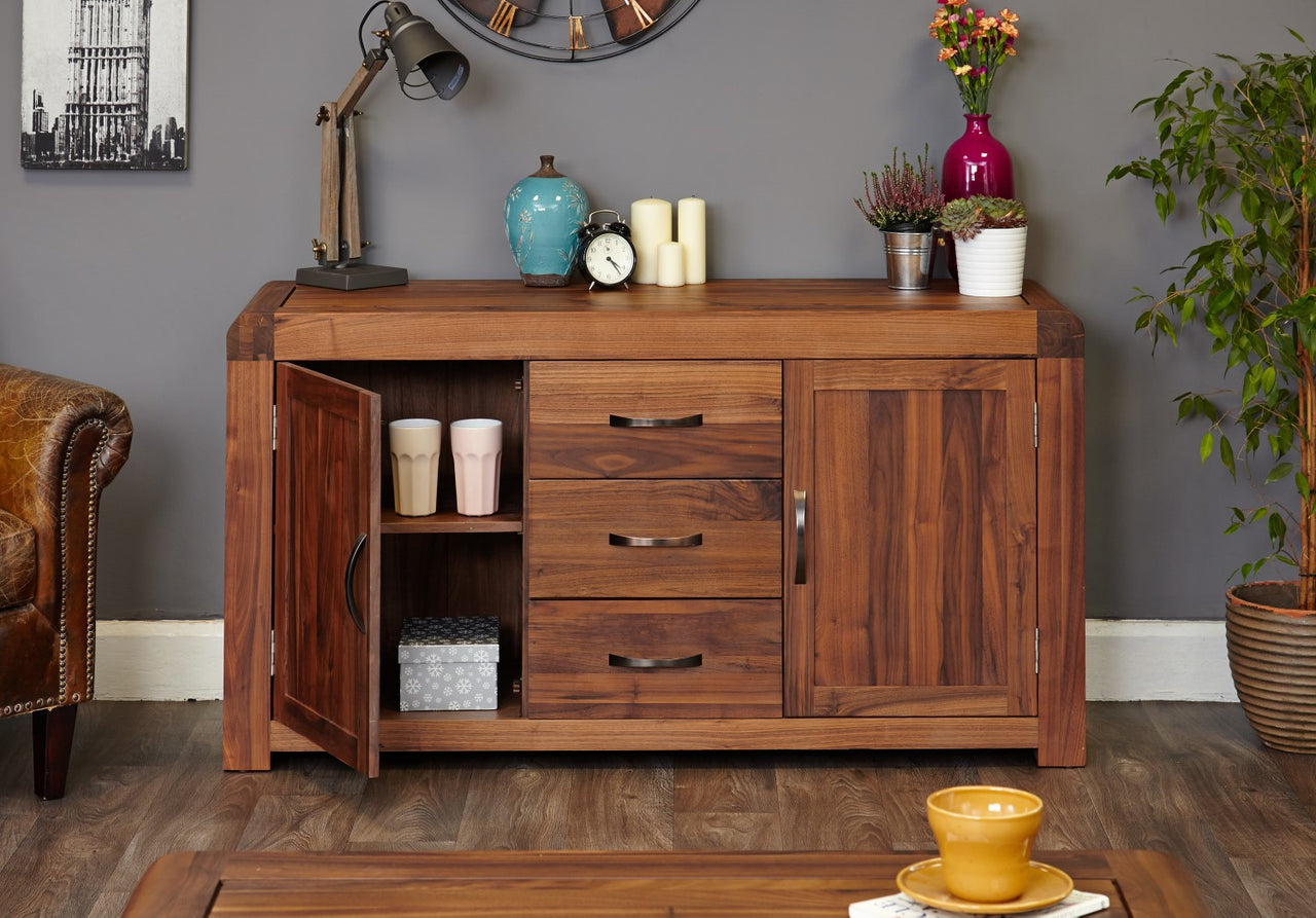 Large Walnut Dark Wood Sideboard