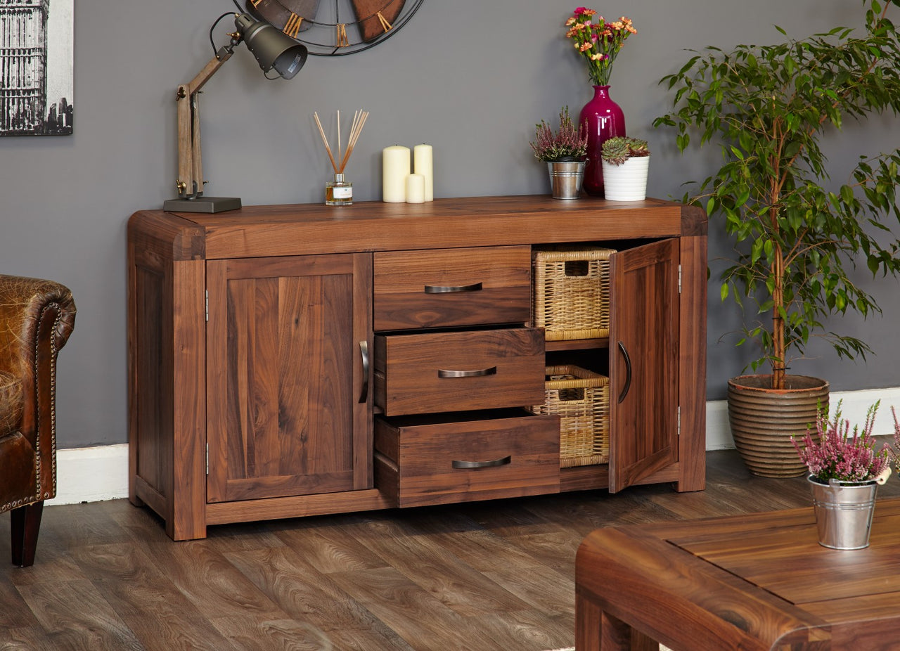 Large Walnut Dark Wood Sideboard