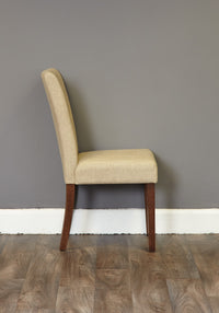 Thumbnail for Buttoned Back Biscuit Fabric Dining Chair Walnut Legs Pack Of Two