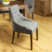 Thumbnail for Pack Of Two Walnut Accent Slate Fabric Dining Chair