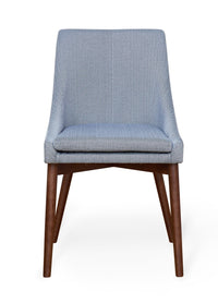 Thumbnail for Pair of Walnut Grey Dining Chairs