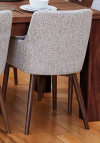 Thumbnail for Pair of Walnut Light Grey Dining Chairs