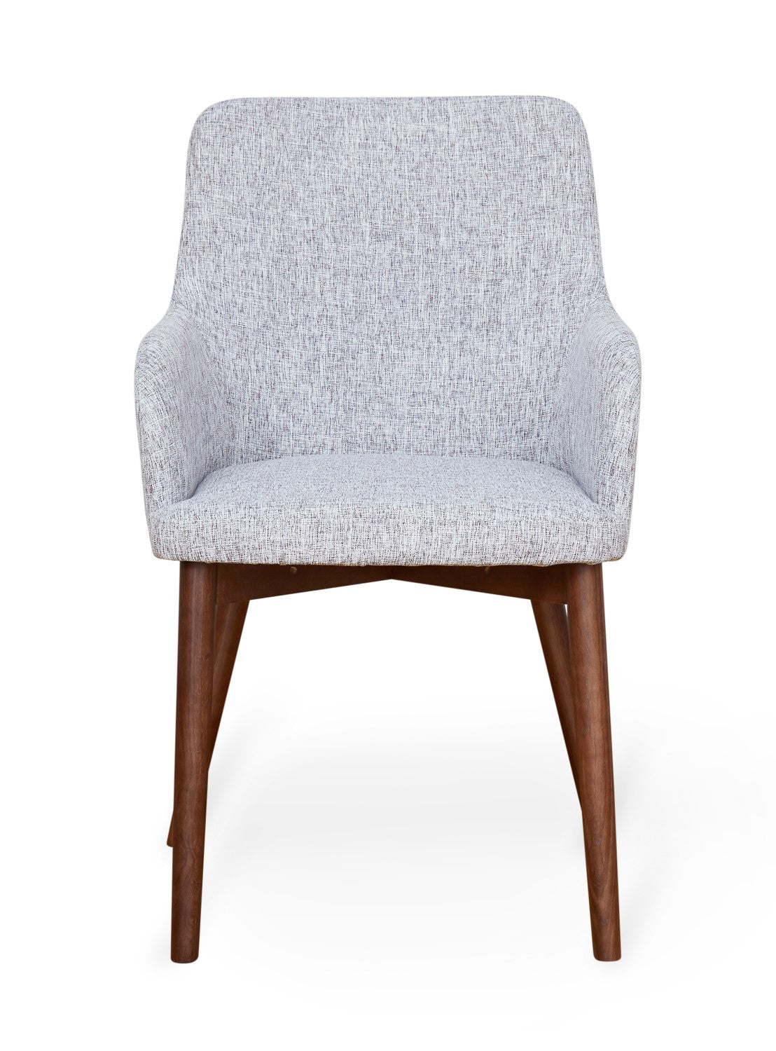 Pair of Walnut Light Grey Dining Chairs