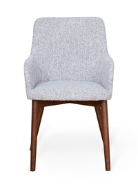 Thumbnail for Pair of Walnut Light Grey Dining Chairs