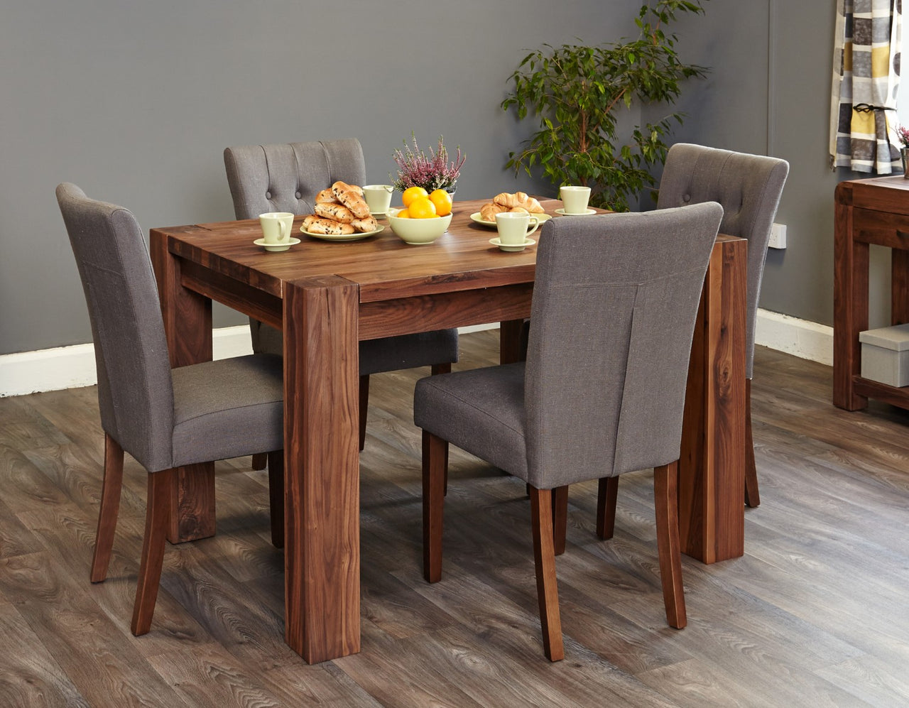 Solid Walnut 4 Seater 120cm Small Dining Table