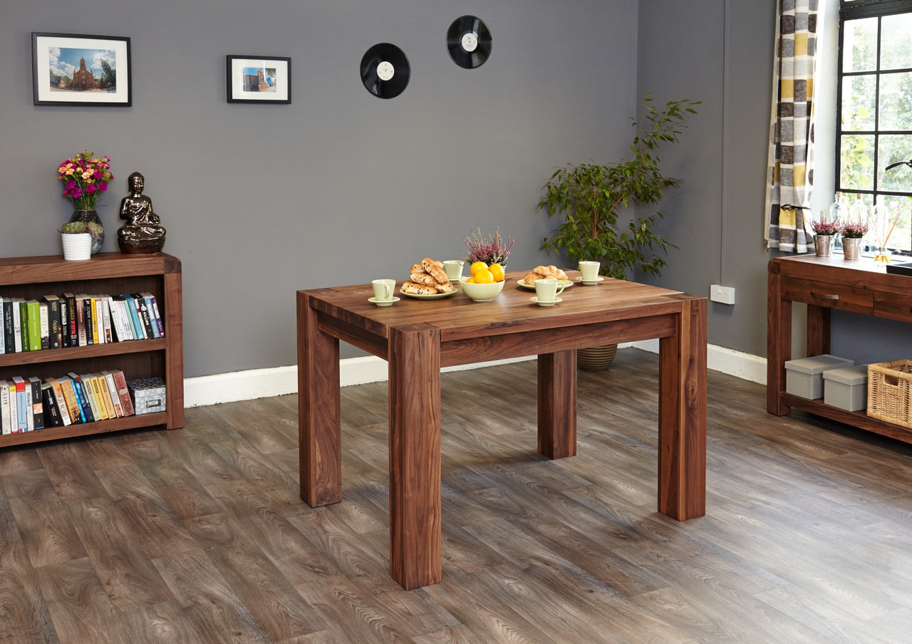 Solid Walnut 4 Seater 120cm Small Dining Table