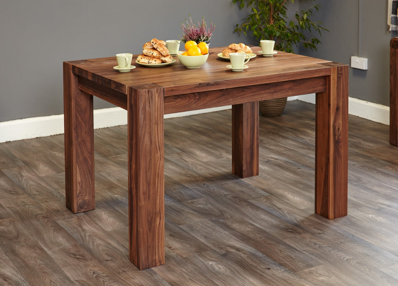 Solid Walnut 4 Seater 120cm Small Dining Table