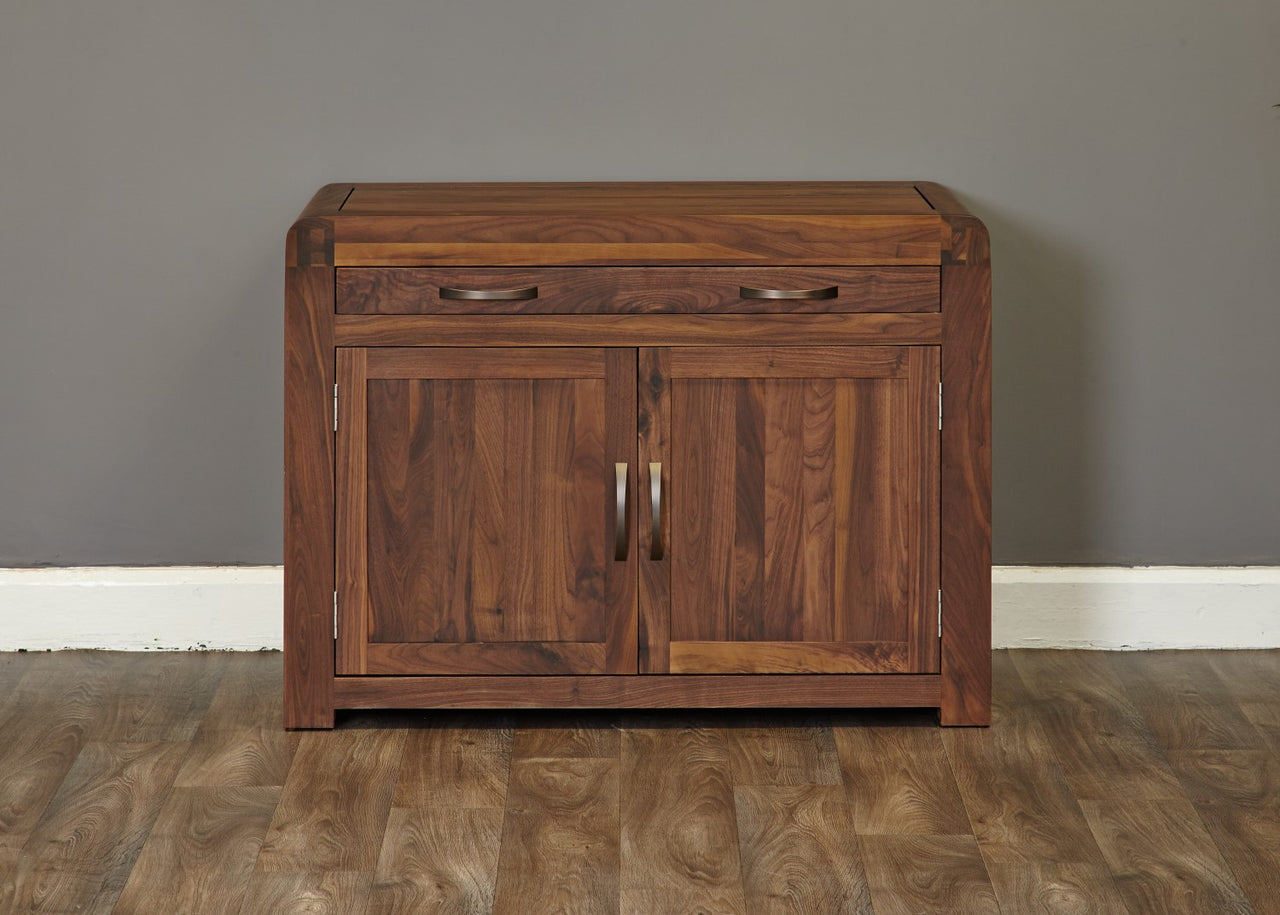 Dark Wood Walnut Hidden Home Office Study Computer Desk Storage Cupboard Unit